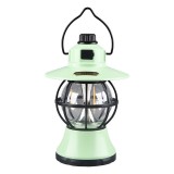 Lampa de camping eMazing retro portabila, Felinar Vintage LED ABS, Acumulator inclus 1200 mAh, reincarcabila, 3 moduri de iluminare, intensitate regla