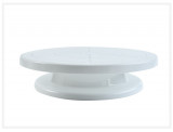 Suport tort rotativ din plastic alb, diametru 27.5 cm