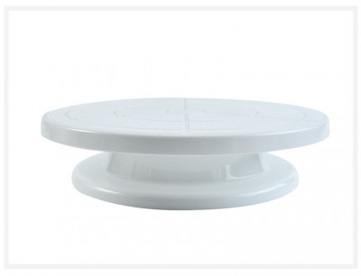 Suport tort rotativ din plastic alb, diametru 27.5 cm foto