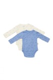 Cumpara ieftin Set 2 body-uri petrecute Printed, BabyCosy, 50% modal+50% bumbac, Ecru/Lavanda (Marime: 0-3 Luni)