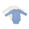 Set 2 body-uri petrecute Printed, BabyCosy, 50% modal+50% bumbac, Ecru/Lavanda (Marime: 3-6 Luni)