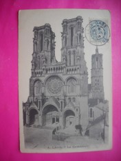 HOPCT 12311 ANUL 1904 CATEDRALA LAON -FRANTA TCV - VECHE -STAMPILOGRAFIE -TIMBRU --EUROPA - -ROMANTICA- -CIRCULATA