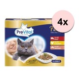 PreVital Fillet Selection carne de vită/pui/somon &icirc;n sos 48 x 85 g