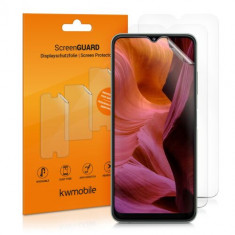 Set 3 Folii de protectie pentru Samsung Galaxy A22 5G, Kwmobile, Fata, Transparenta, 55246.1