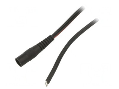 Cablu Alimentare DC 5.5/2.1 1.5m Negru 2x0.75mm&amp;sup2; foto