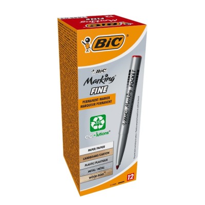 Marker permanent, BIC Marking Fine, rosu foto