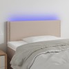 VidaXL Tăblie de pat cu LED, cappuccino, 80x5x78/88cm, piele ecologică 3121549