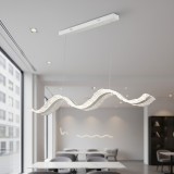 Lustra LED suspendata AMI 63W cu telecomanda, alb, inaltime reglabila