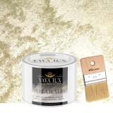Vopsea Decorativă Interior Perla Luxury Fistic 0,5 Litri cu Fulgi Perlați, Pensulă Inclusă &ndash; Toro Decor