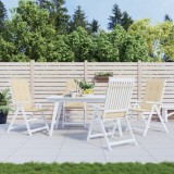 Set 4 Perne Scaun Spatar Inalt vidaXL Bej 120x50x3 cm, Poliester, Rezistente Apa, Fixare cu Snur