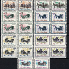 SAN MARINO 1969 - Transport de epoca, trăsuri / serie completa in blocuri MNH