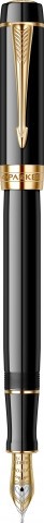 Stilou Parker Duofold Royal Black penita aur masiv