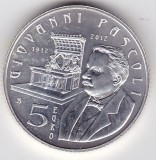 San Marino 5 euro 2012 Giovanni Pascoli Comemorativa
