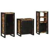 Set de mobilier pentru baie cu raft 3 pcs Lemn recuperat solid