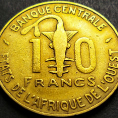 Moneda exotica 10 FRANCI - AFRICA de VEST, anul 1981 *cod 1014