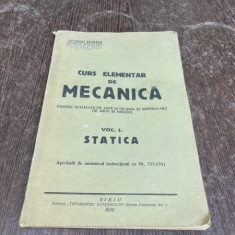 Gheorghe Brandus Curs elementar de Mecanica Vol 1 Statica (1932)