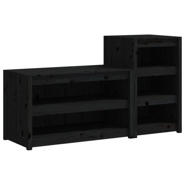 Dulapuri de bucatarie de exterior, 2buc., negru, lemn masiv pin