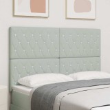 VidaXL Tăblie LED cu lumini cu bandă LED Gri deschis 144 cm Catifea