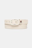 Tommy Jeans curea din piele intoarsa culoarea bej, AW0AW17392