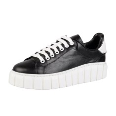 Pantofi sport dama din piele naturala Dyany Spirit, negru-alb, 38 foto