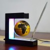 Glob geografic magnetic, in levitatie, rotatie automata, incarcare USB, cu suport patrat, lumina LED, negru
