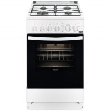 Aragaz Zanussi ZCG512K1WA, Gaz, 4 arzatoare, Grill, Aprindere electrica, 55 l, 50 cm, Alb