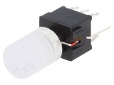 Micro&icirc;ntrerupător TACT DPDT 0,1A/30VDC THT fără roşie