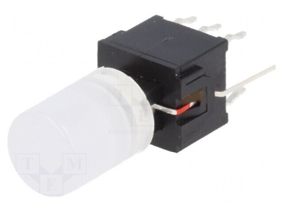 Micro&amp;icirc;ntrerupător TACT DPDT 0,1A/30VDC THT fără roşie foto