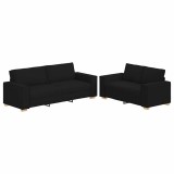 Cumpara ieftin Set de canapele cu perne, 2 piese, negru, textil