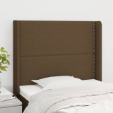 vidaXL Tăblie de pat cu aripioare maro &icirc;nchis 83x16x118/128 cm textil