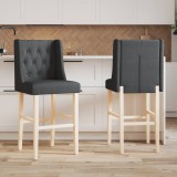 VidaXL Scaune de bar, 2 buc., lemn masiv de hevea și textil