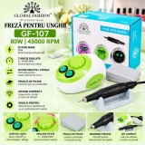 Pila electrica, freza unghii, GF-107, Global Fashion, 80W, 45000 rpm, culoare verde