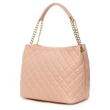 Geanta Dama Piele Naturala Matlasata Roz Pal Italia 31x18x27 cm Curea Umar Detasabila, Geanta de umar