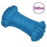 VidaXL Fr&acirc;nghie de lucru, albastru, 3 mm, 500 m, polipropilenă