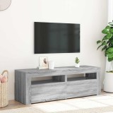 Comodă TV cu lumini LED, gri sonoma, 120x35x40 cm