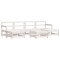 Set mobilier de gradina, 7 piese, alb, lemn masiv de pin