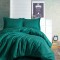 Set Lenjerie de pat double din Satin, Verde, 220 x 200 cm,100% Bumbac Satin