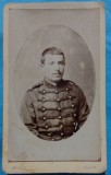 Fotografie tip CDV, Sublocotenet francez in tunica cu gaitane, sfarsit de secol XIX