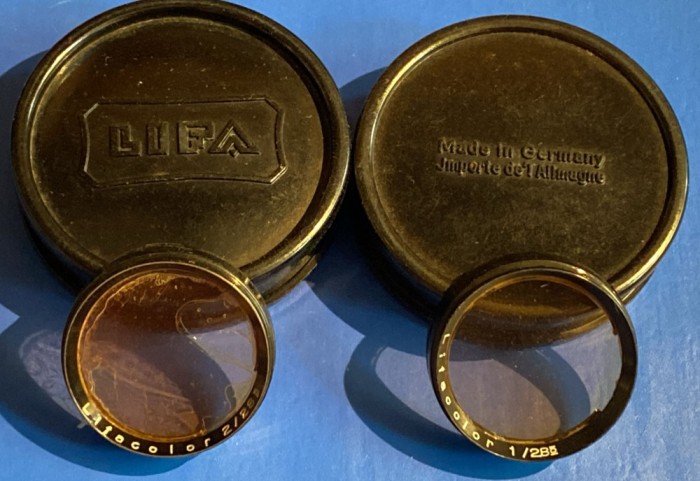 ,,LIFA&quot; DOUA FILTRE FOTO VECHI IN CUTIILE(EBONITA) ORIGINALE/ 1/28,5 si 2/28,5