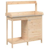 Cumpara ieftin Masa de plantare cu dulap, 110,5x45x124,5 cm lemn masiv brad