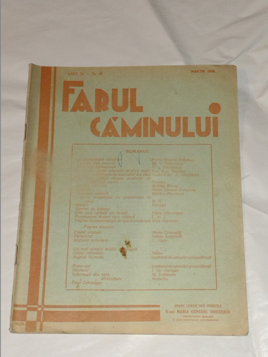 REVISTA FARUL CAMINULUI Anul II - Nr.10, MARTIE 1935
