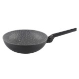 Cumpara ieftin Tigaie wok Zilan ZLN3345, Diametru 28 cm, Adancime 9 cm, Material aluminiu, Compatibil inductie, Interior granit, Maner soft touch