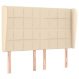 Cumpara ieftin Tablie de pat cu aripioare, crem, 147x23x118/128 cm, textil