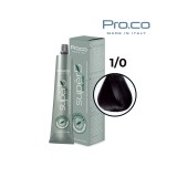 Vopsea de par profesionala fara amoniac SUPERB.COLOR 100 ml - Pro.Co - 1/0 NEGRU