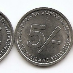 Somaliland Set 5 - 5, 5, 5, 10, 20 Shillings 2002/05 - UNC !!!