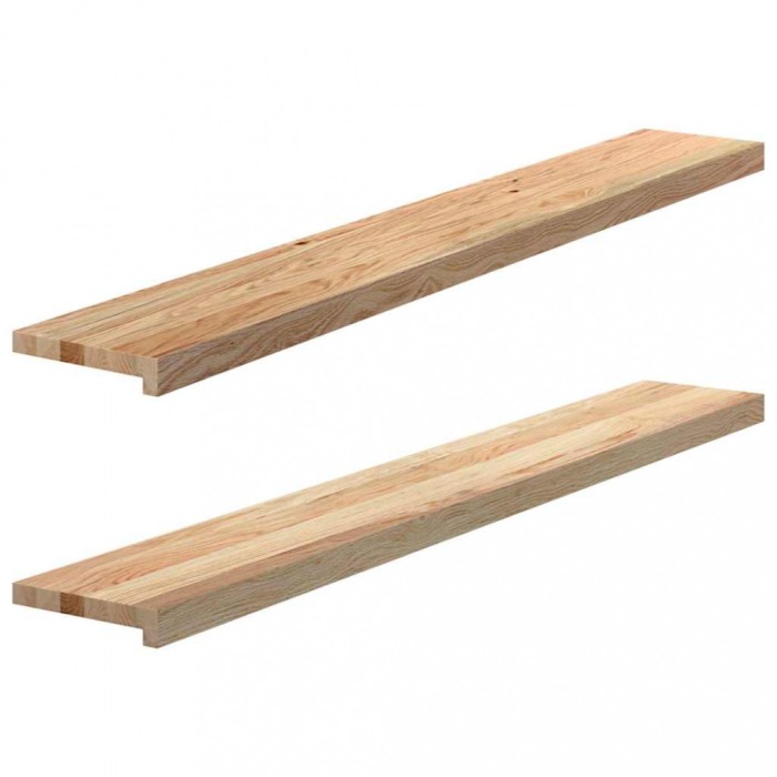 Gossi pervaz 2 buc lemn masiv de stejar netratat 140x20x2 cm