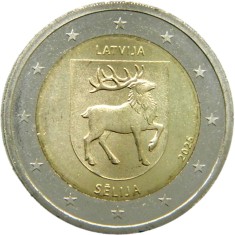 NOU - Letonia moneda comemorativa 2 euro 2025 - Regiunea Selija - UNC
