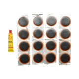 Set 16 petice rotunde pentru vulcanizare anvelope si camere 50 mm cu adeziv 20 ml
