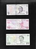 Set complet Turcia 5 + 10 + 20 + 50 + 100 + 200 lire lirasi unc