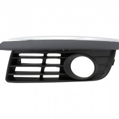 Grila bara fata Vw Jetta, Vw Golf V Variant 1K 2005-2010, Stanga, capac proiector ceata complet cu element cromat 1K0853665E